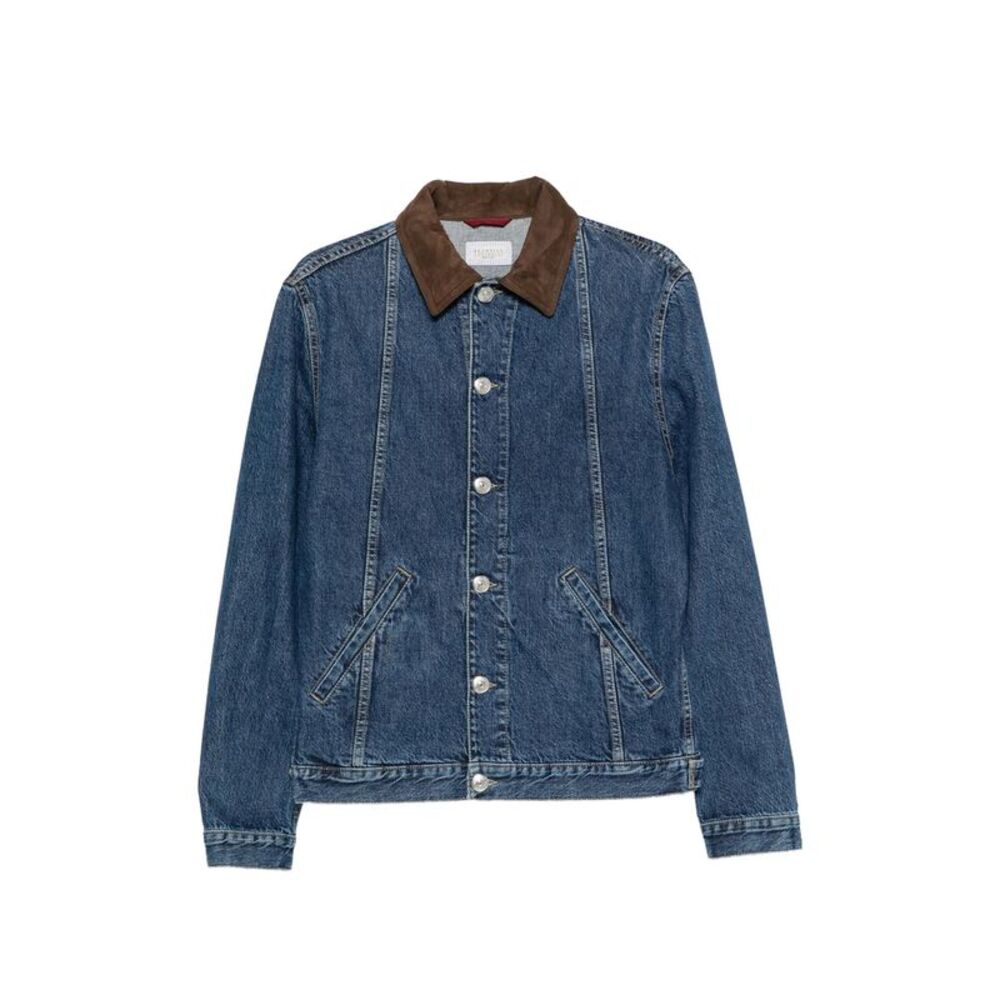 Brunello Cucinelli Blue Jackets - Denim Jackets Men